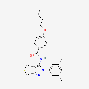 4-butoxy-N-[2-(3,5-dimethylphenyl)-4,6-dihydrothieno[3,4-c]pyrazol-3-yl]benzamide