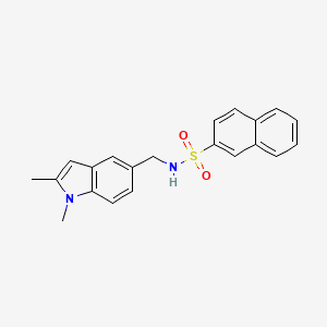molecular formula C21H20N2O2S B2603483 N-[(1,2-dimethylindol-5-yl)methyl]naphthalene-2-sulfonamide CAS No. 852139-29-8