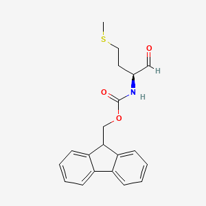 molecular formula C20H21NO3S B2603485 9H-fluoren-9-ylmethyl N-[(2S)-4-(methylsulfanyl)-1-oxobutan-2-yl]carbamate CAS No. 211929-83-8