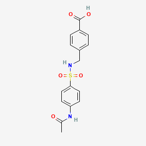 molecular formula C16H16N2O5S B2603495 4-[({[4-(Acetylamino)phenyl]sulfonyl}amino)methyl]benzoic acid CAS No. 65019-55-8
