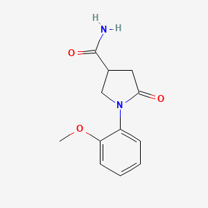 molecular formula C12H14N2O3 B2603500 1-(2-Methoxyphenyl)-5-oxopyrrolidine-3-carboxamide CAS No. 910443-53-7