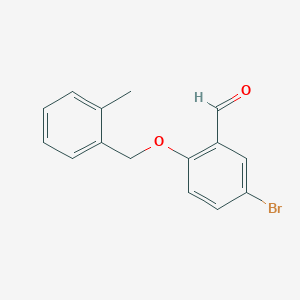 molecular formula C15H13BrO2 B2603502 5-溴-2-[(2-甲基苄基)氧基]苯甲醛 CAS No. 588692-22-2