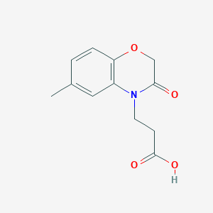 molecular formula C12H13NO4 B2603513 3-(6-甲基-3-氧代-1,4-苯并噁嗪-4-基)丙酸 CAS No. 626223-55-0