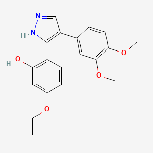 molecular formula C19H20N2O4 B2603519 2-(4-(3,4-二甲氧基苯基)-1H-吡唑-3-基)-5-乙氧基苯酚 CAS No. 879459-33-3