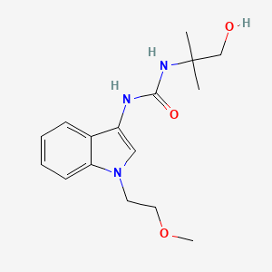 molecular formula C16H23N3O3 B2603521 1-(1-hydroxy-2-methylpropan-2-yl)-3-(1-(2-methoxyethyl)-1H-indol-3-yl)urea CAS No. 922991-81-9