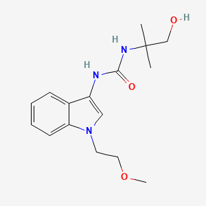 molecular formula C16H23N3O3 B2603521 1-(1-羟基-2-甲基丙烷-2-基)-3-(1-(2-甲氧基乙基)-1H-吲哚-3-基)脲 CAS No. 922991-81-9