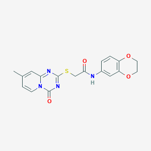 N-(2,3-dihydro-1,4-benzodioxin-6-yl)-2-(8-methyl-4-oxopyrido[1,2-a][1,3,5]triazin-2-yl)sulfanylacetamide