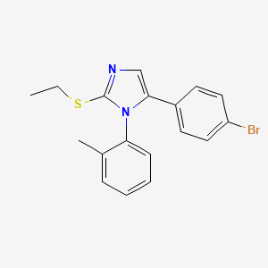 molecular formula C18H17BrN2S B2603540 5-(4-bromophenyl)-2-(ethylthio)-1-(o-tolyl)-1H-imidazole CAS No. 1206994-34-4