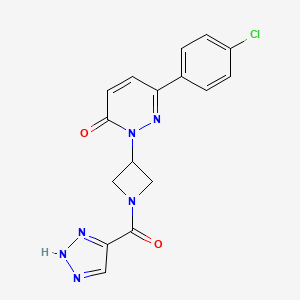 molecular formula C16H13ClN6O2 B2603542 6-(4-Chlorophenyl)-2-[1-(2H-triazole-4-carbonyl)azetidin-3-yl]pyridazin-3-one CAS No. 2380183-32-2