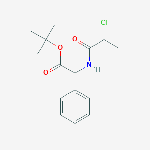 molecular formula C15H20ClNO3 B2603544 Tert-butyl 2-(2-chloropropanoylamino)-2-phenylacetate CAS No. 2411193-25-2