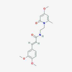molecular formula C20H24N2O5 B2603545 (E)-3-(3,4-dimethoxyphenyl)-N-(2-(4-methoxy-6-methyl-2-oxopyridin-1(2H)-yl)ethyl)acrylamide CAS No. 2035019-17-9
