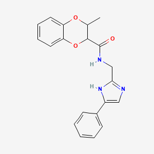 3-methyl-N-((4-phenyl-1H-imidazol-2-yl)methyl)-2,3-dihydrobenzo[b][1,4]dioxine-2-carboxamide