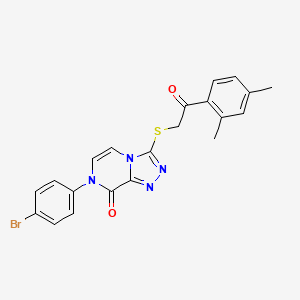 molecular formula C21H17BrN4O2S B2603558 7-(4-溴苯基)-3-{[2-(2,4-二甲苯基)-2-氧代乙基]硫代}[1,2,4]三唑并[4,3-a]嘧啶-8(7H)-酮 CAS No. 1223838-03-6