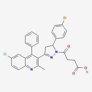 4-[3-(4-Bromophenyl)-5-(6-chloro-2-methyl-4-phenylquinolin-3-yl)-3,4-dihydropyrazol-2-yl]-4-oxobutanoic acid