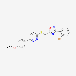 molecular formula C21H17BrN4O2S B2603577 3-({[3-(2-Bromophenyl)-1,2,4-oxadiazol-5-yl]methyl}thio)-6-(4-ethoxyphenyl)pyridazine CAS No. 1111260-45-7