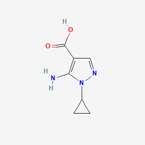 molecular formula C7H9N3O2 B2603586 5-Amino-1-cyclopropylpyrazole-4-carboxylic acid CAS No. 1889941-03-0