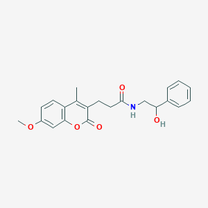 molecular formula C22H23NO5 B260359 N-(2-hydroxy-2-phenylethyl)-3-(7-methoxy-4-methyl-2-oxo-2H-chromen-3-yl)propanamide 