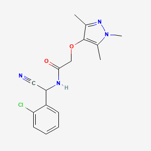N-[(2-Chlorophenyl)-cyanomethyl]-2-(1,3,5-trimethylpyrazol-4-yl)oxyacetamide
