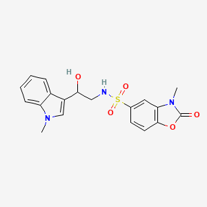 N-(2-hydroxy-2-(1-methyl-1H-indol-3-yl)ethyl)-3-methyl-2-oxo-2,3-dihydrobenzo[d]oxazole-5-sulfonamide