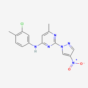 N-(3-chloro-4-methylphenyl)-6-methyl-2-(4-nitro-1H-pyrazol-1-yl)pyrimidin-4-amine