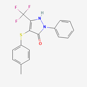 molecular formula C17H13F3N2OS B2603613 1-phenyl-4-(p-tolylthio)-3-(trifluoromethyl)-1H-pyrazol-5-ol CAS No. 1017491-48-3
