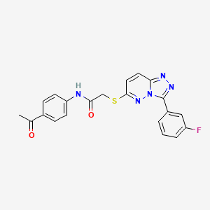 molecular formula C21H16FN5O2S B2603619 N-(4-乙酰苯基)-2-((3-(3-氟苯基)-[1,2,4]三唑并[4,3-b]哒嗪-6-基)硫代)乙酰胺 CAS No. 852374-87-9
