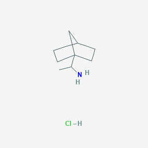 molecular formula C9H18ClN B2603623 1-(1-Bicyclo[2.2.1]heptanyl)ethanamine;hydrochloride CAS No. 2253639-43-7