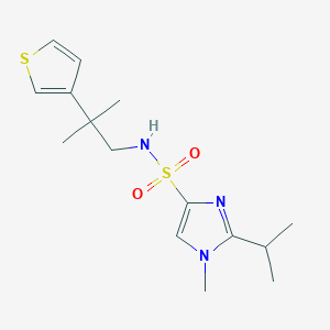 molecular formula C15H23N3O2S2 B2603625 2-异丙基-1-甲基-N-(2-甲基-2-(噻吩-3-基)丙基)-1H-咪唑-4-磺酰胺 CAS No. 2319834-58-5