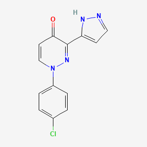 molecular formula C13H9ClN4O B2603629 1-(4-chlorophenyl)-3-(1H-pyrazol-5-yl)pyridazin-4-one CAS No. 318498-00-9
