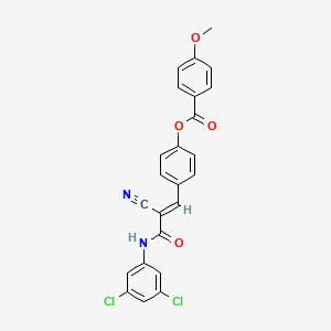 [4-[(E)-2-cyano-3-(3,5-dichloroanilino)-3-oxoprop-1-enyl]phenyl] 4-methoxybenzoate
