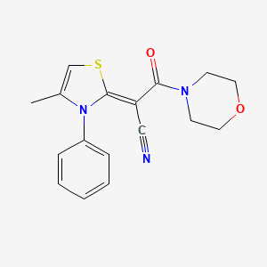 (2Z)-2-(4-methyl-3-phenyl-1,3-thiazol-2(3H)-ylidene)-3-(morpholin-4-yl)-3-oxopropanenitrile