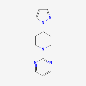 molecular formula C12H15N5 B2603634 2-(4-Pyrazol-1-ylpiperidin-1-yl)pyrimidine CAS No. 2320227-41-4