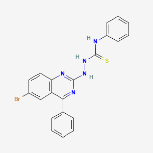 molecular formula C21H16BrN5S B2603637 2-(6-溴-4-苯基喹唑啉-2-基)-N-苯基肼硫代氨基甲酰胺 CAS No. 374768-64-6