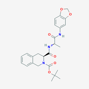 molecular formula C25H29N3O6 B260364 tert-butyl (3S)-3-{[(2S)-1-(1,3-benzodioxol-5-ylamino)-1-oxopropan-2-yl]carbamoyl}-3,4-dihydroisoquinoline-2(1H)-carboxylate 