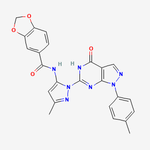 N-(3-methyl-1-(4-oxo-1-(p-tolyl)-4,5-dihydro-1H-pyrazolo[3,4-d]pyrimidin-6-yl)-1H-pyrazol-5-yl)benzo[d][1,3]dioxole-5-carboxamide