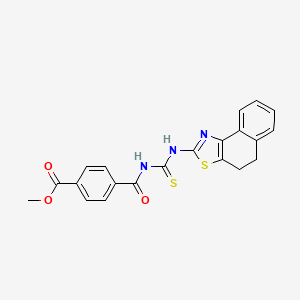 molecular formula C21H17N3O3S2 B2603644 4-(((4,5-二氢萘并[1,2-d]噻唑-2-基)氨基甲酰硫代)氨基甲酰基)苯甲酸甲酯 CAS No. 477506-28-8