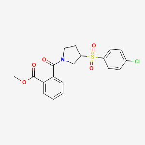 Methyl 2-(3-((4-chlorophenyl)sulfonyl)pyrrolidine-1-carbonyl)benzoate