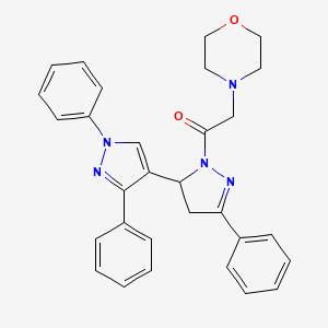 molecular formula C30H29N5O2 B2603651 2-吗啉-1-(1',3',5-三苯基-3,4-二氢-1'H,2H-[3,4'-联吡唑]-2-基)乙酮 CAS No. 1020051-87-9