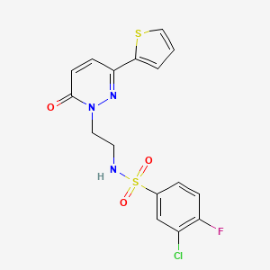 3-chloro-4-fluoro-N-(2-(6-oxo-3-(thiophen-2-yl)pyridazin-1(6H)-yl)ethyl)benzenesulfonamide