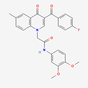 N-(3,4-dimethoxyphenyl)-2-(3-(4-fluorobenzoyl)-6-methyl-4-oxoquinolin-1(4H)-yl)acetamide