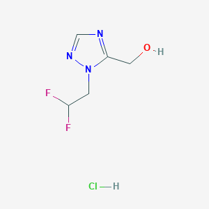 molecular formula C5H8ClF2N3O B2603668 [2-(2,2-Difluoroethyl)-1,2,4-triazol-3-yl]methanol;hydrochloride CAS No. 2503201-83-8