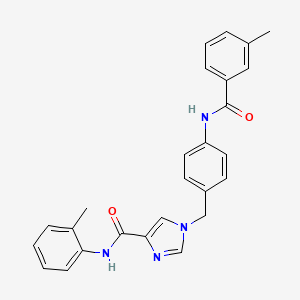 1-{[4-(3-methylbenzamido)phenyl]methyl}-N-(2-methylphenyl)-1H-imidazole-4-carboxamide