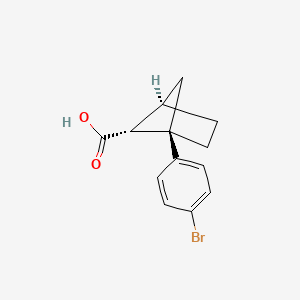 molecular formula C13H13BrO2 B2603675 (1R,4R,5R)-1-(4-溴苯基)双环[2.1.1]己烷-5-羧酸 CAS No. 2230799-52-5