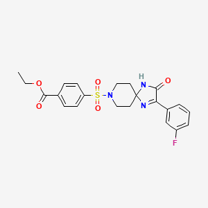 Ethyl 4-((2-(3-fluorophenyl)-3-oxo-1,4,8-triazaspiro[4.5]dec-1-en-8-yl)sulfonyl)benzoate