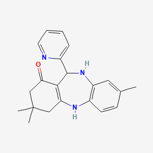 3,9,9-trimethyl-6-pyridin-2-yl-6,8,10,11-tetrahydro-5H-benzo[b][1,4]benzodiazepin-7-one