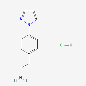 molecular formula C11H14ClN3 B2603703 2-(4-(1H-吡唑-1-基)苯基)乙胺盐酸盐 CAS No. 2193067-34-2