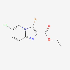 molecular formula C10H8BrClN2O2 B2603713 3-溴-6-氯咪唑并[1,2-a]吡啶-2-羧酸乙酯 CAS No. 861208-16-4