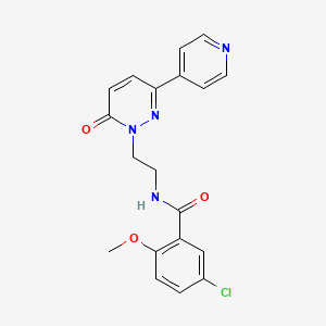 molecular formula C19H17ClN4O3 B2603717 5-chloro-2-methoxy-N-(2-(6-oxo-3-(pyridin-4-yl)pyridazin-1(6H)-yl)ethyl)benzamide CAS No. 1021062-83-8