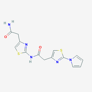 2-(2-(1H-pyrrol-1-yl)thiazol-4-yl)-N-(4-(2-amino-2-oxoethyl)thiazol-2-yl)acetamide
