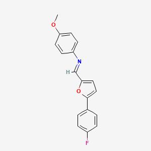molecular formula C18H14FNO2 B2603723 [5-(4-氟苯基)-呋喃-2-亚甲基]-(4-甲氧苯基)-胺 CAS No. 327074-24-8